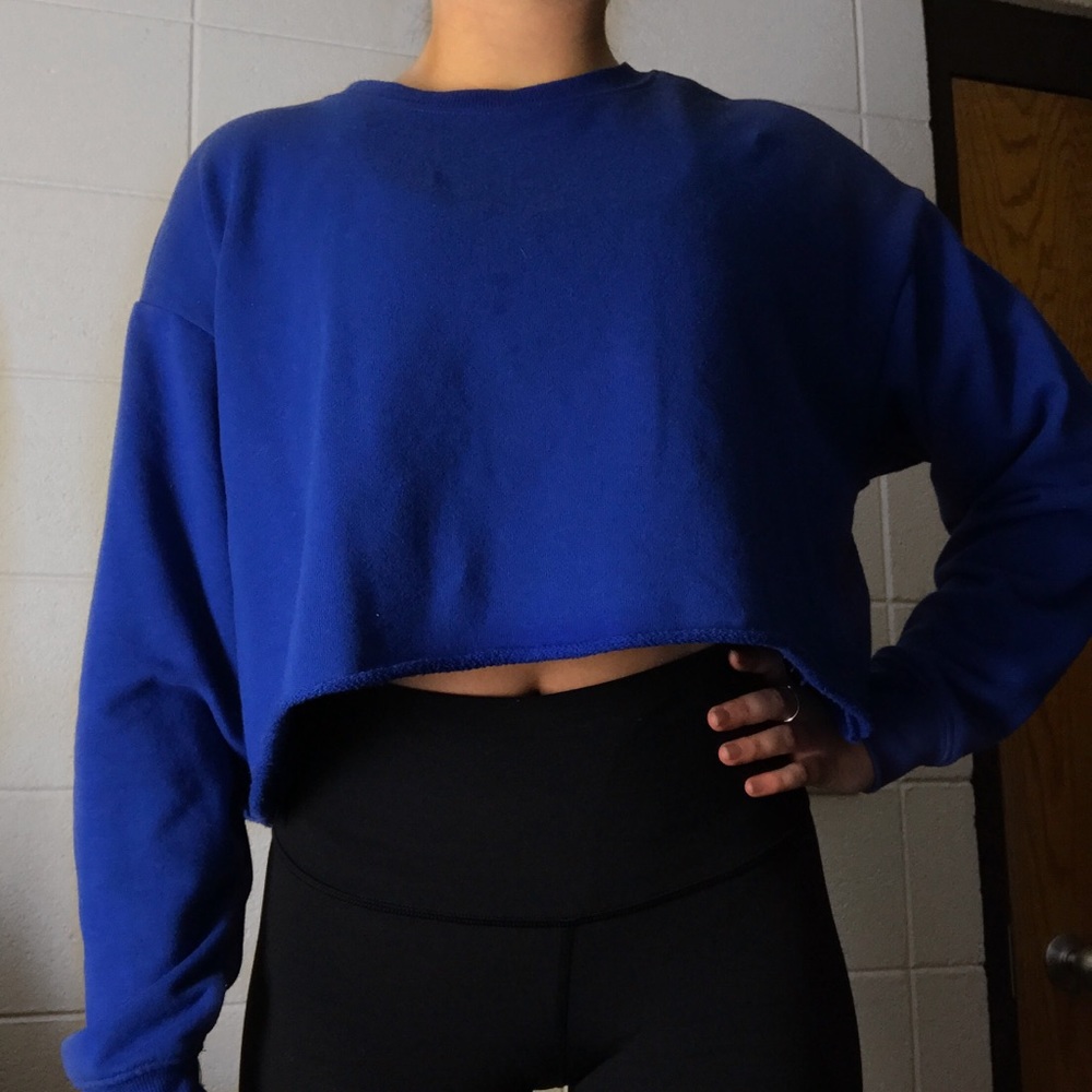 Royal blue cropped sweatshirt